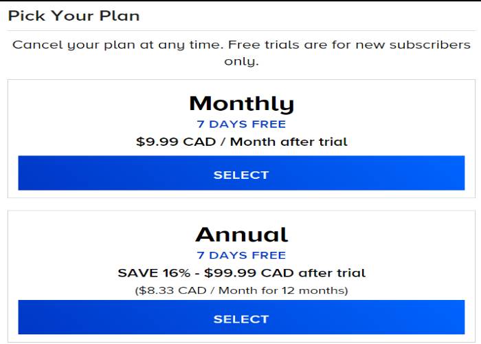 Paramount Plus Canada Pricing