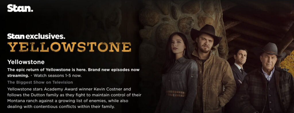 Watch Yellowstone on Stan