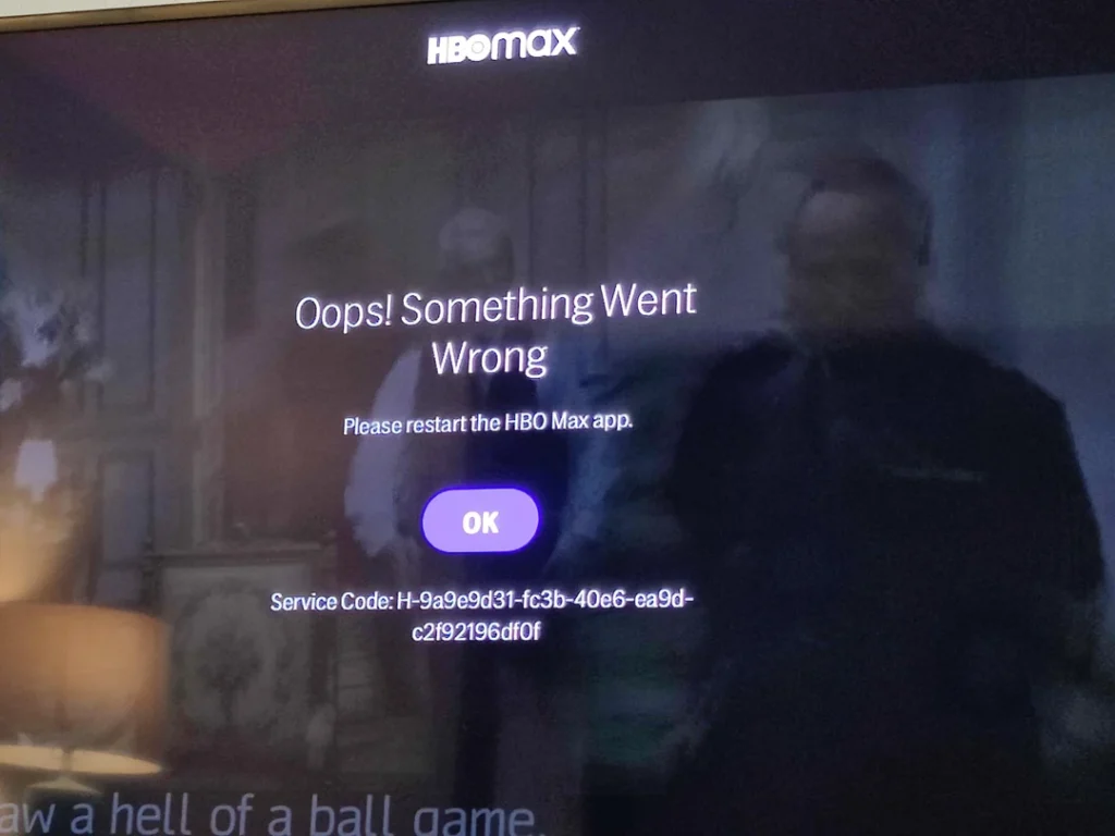 HBO Max error "Oops! Something went wrong"