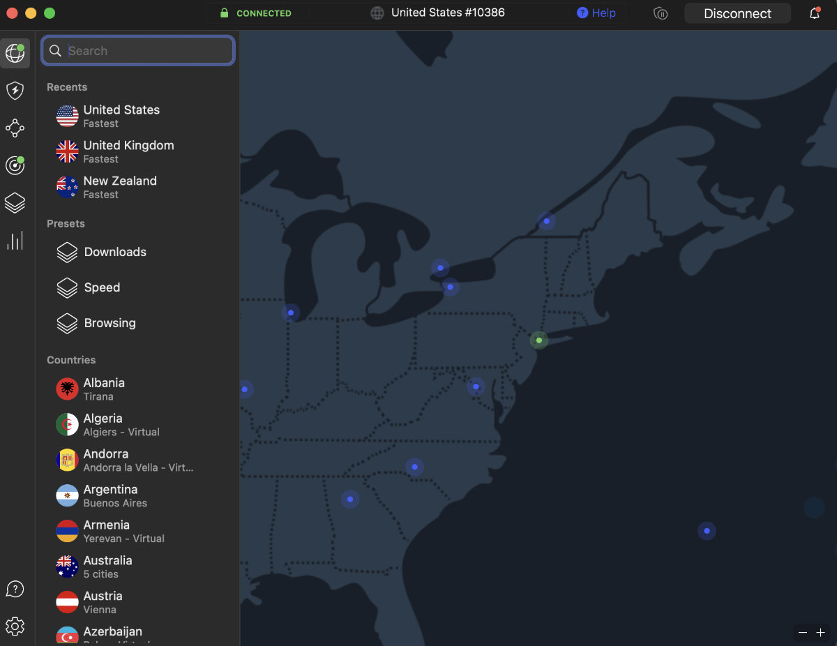 Illustration of establishing a connection to a US server to watch Fox Sports in Canada