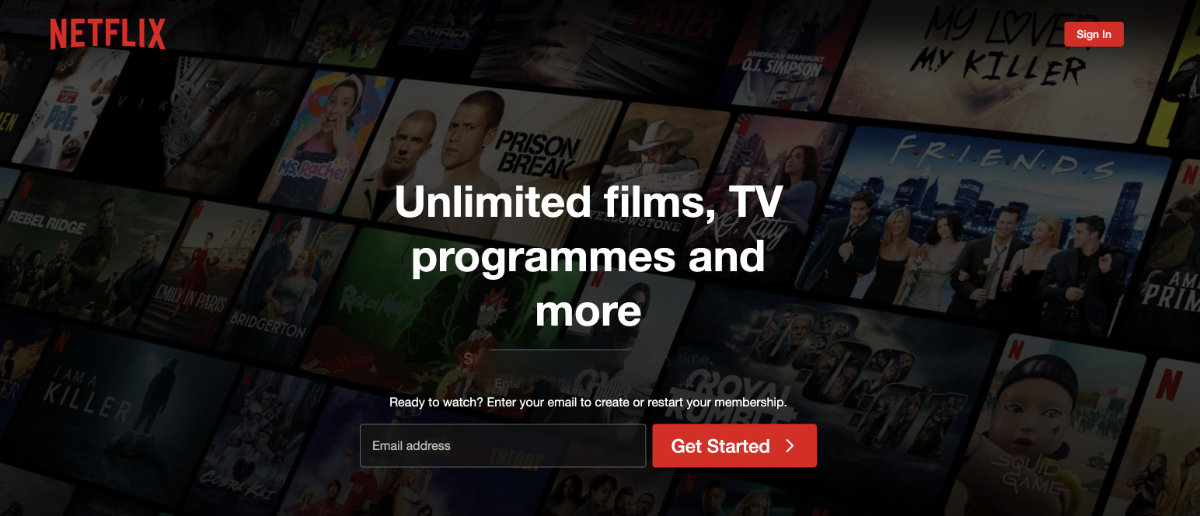 Sign in Netflix page