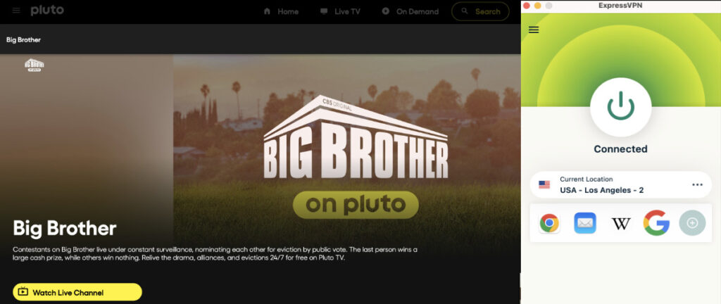 Watch Big Brother 27 live feeds on Pluto TV USA in Canada with the help of a VPN